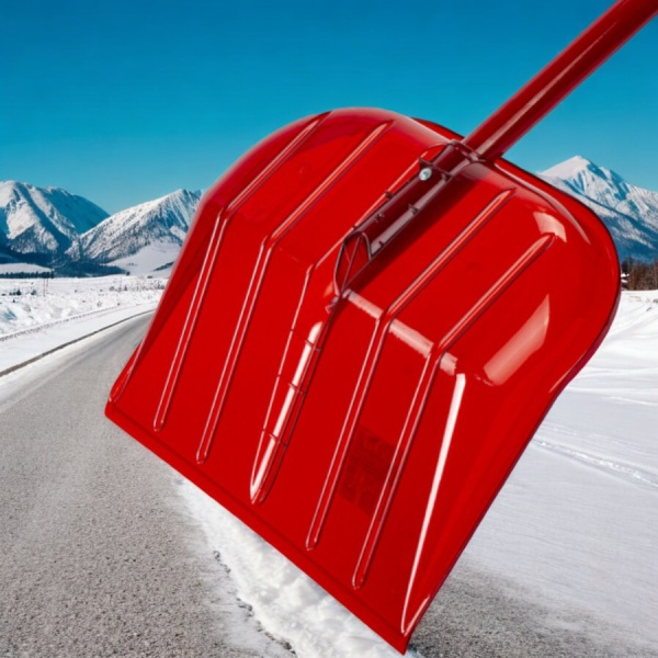 Лопата снегоуборочная 135х44 см., пластиковая с алюминиевым черенком 5217